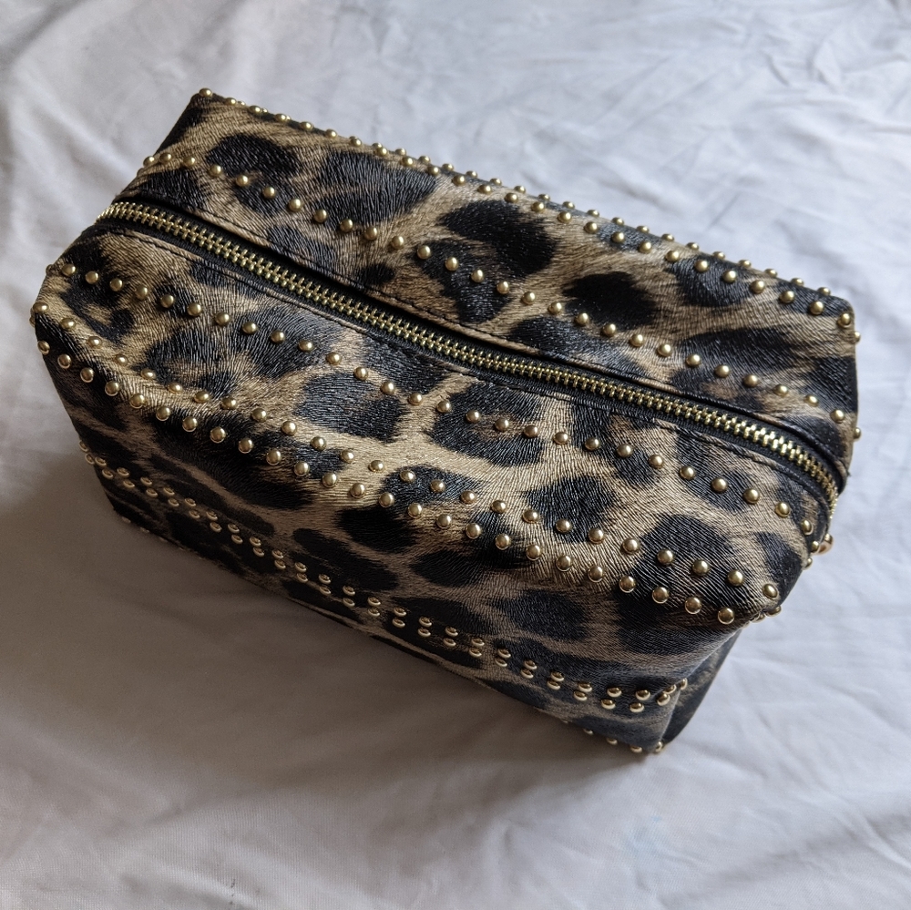 leopard print cosmetic bag